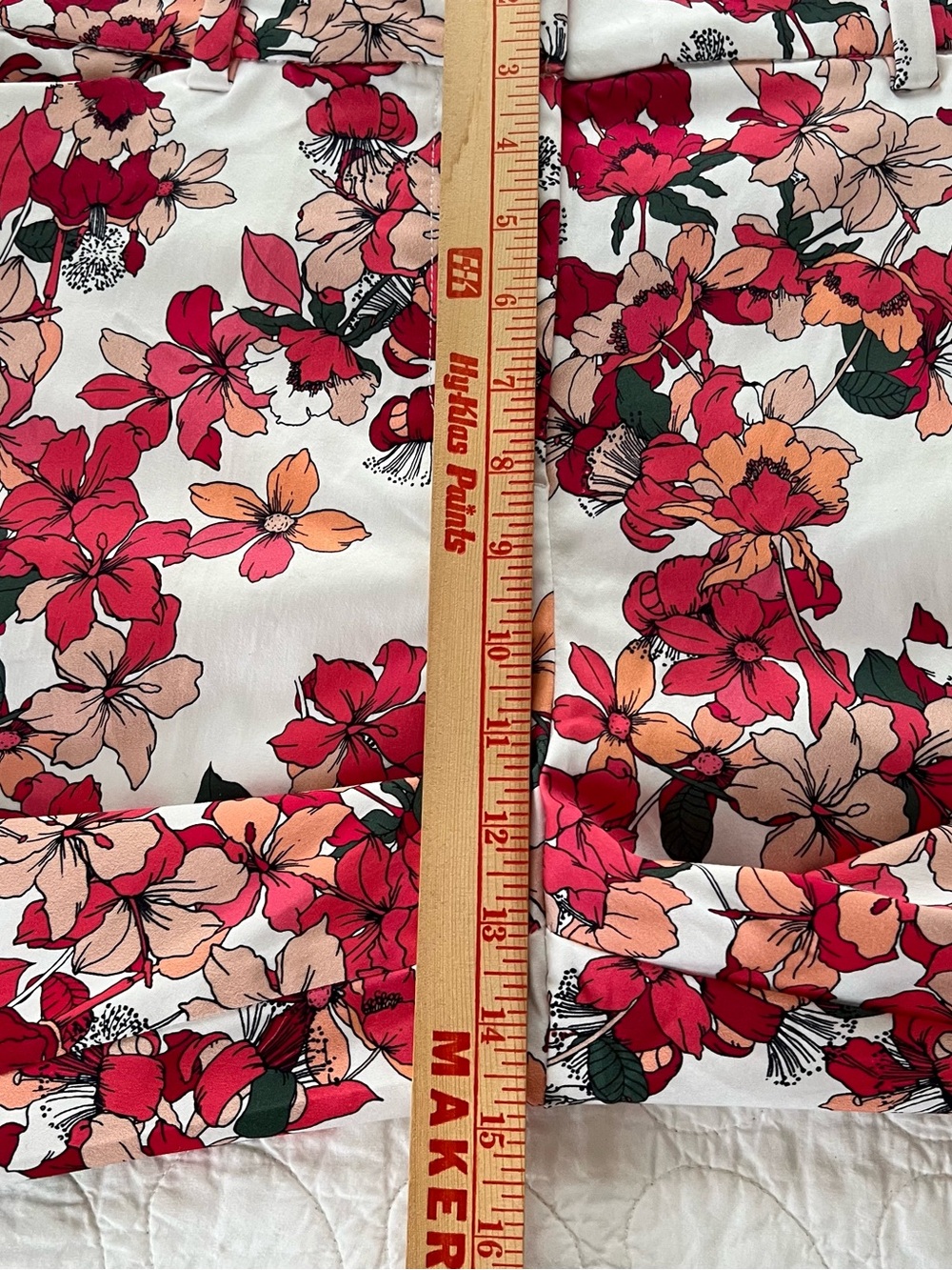 NWOT Liz Claiborne Emma White/Pink Floral Slim-leg Ankle Pants Vibrant Happy Fun - Picture 6 of 9